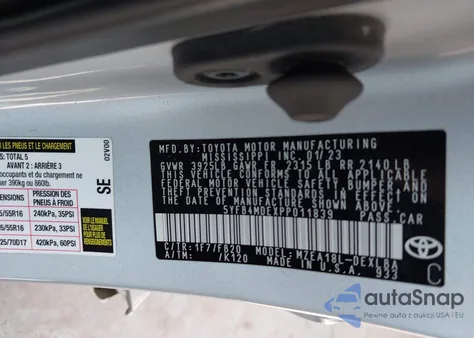 2023 Toyota Corolla Le из США, поврежденный, VIN 5YFB4MDEXPP011839